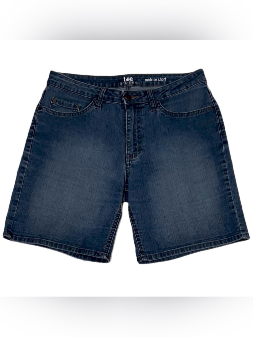 Lee Women’s Navy Denim Midrise Shorts, Size 10M